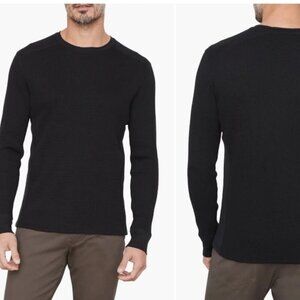 Vince Thermal Long Sleeve T- Shirt in Black. S